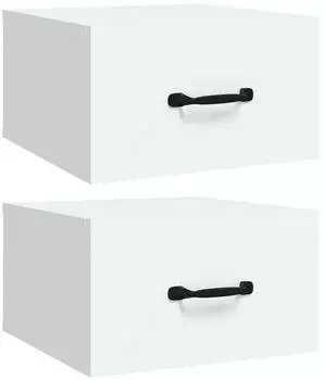 vidaXL Wand-Nachttische 2 Stk. 35x35x20 cm (812853) wei&szlig;