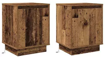 vidaXL Nachttische mit 2 Stk. Altholz 39x34,5x50 cm Holzwerkstoff (869607)