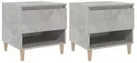 vidaXL Nachttische 2 Stk. Betongrau 50x46x50 cm Holzwerkstoff
