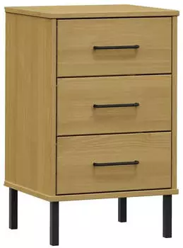 vidaXL OSLO mit Metallbeinen Braun Massivholz Kiefer (350976)