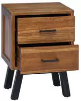 vidaXL Nachttisch mit Schubladen Natur 40 x 35 x 55 cm Massivholz Teak