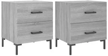 vidaXL Nachttische 2 Stk. Grau Sonoma 40x35x47,5cm Holzwerkstoff