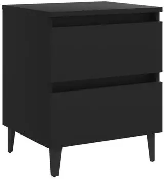 vidaXL Nachttisch mit Schublade, Holzwerkstoff, Schwarz, 40x35x50cm (805871)