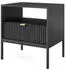 Selsey Vellore Nachttisch mit Schublade, Schwarz, Metallbeine, 54x56x39cm