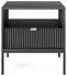 Selsey Vellore Nachttisch mit Schublade, Schwarz, Metallbeine, 54x56x39cm