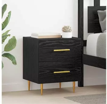 vidaXL Nachttisch Schwarz Eichen-Optik 40x35x47,5cm Holzwerkstoff (881999)