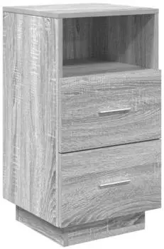vidaXL Nachttisch 2 Schubladen Grau Sonoma 36x36x68cm