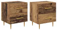 vidaXL Nachttisch 2 pcs Altholz 40 x 35 x 47,5 cm Holzwerkstoff