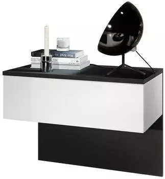 Vladon Sleep Nachttisch mit Schublade, Wandmontage, 60x46x35cm (50005916)