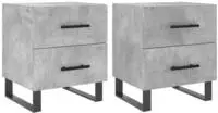 vidaXL Nachttische 2 Stk. Betongrau 40x35x47,5 cm Holzwerkstoff