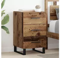 vidaXL Nachttisch mit Schubladen Altholz 40 x 40 x 66 cm Holzwerkstoff