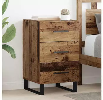 vidaXL Nachttisch mit Schubladen Altholz 40x40x66cm (882143)