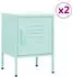 vidaXL Nachttisch 2er-Set Minzgrün 35x35x51cm Stahl (3095210)