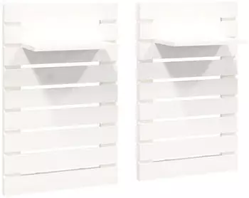vidaXL Wand-Nachttische 2er-Set Wei&szlig; Massivholz Kiefer (824769)