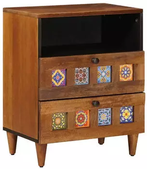 vidaXL Nachttisch Braun Massivholz Mango 50x33x62cm