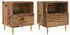 vidaXL Nachttisch mit Schublade 2er-Set Altholz 40x35x47,5cm