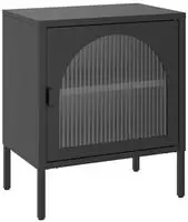 vidaXL Nachttisch Schwarz 50x35x60 cm Glas und Stahl