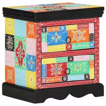 vidaXL Nachttisch Mehrfarbig 40x35x45 cm massives Mangoholz (4017564)