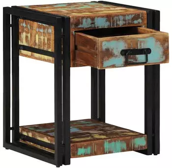vidaXL Nachttisch Mehrfarbig 40x40x50 cm recyceltes Massivholz (4016702)