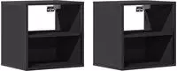 vidaXL Wand-Nachttische 2 Stk. Schwarz 40x31x39,5 cm