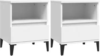 vidaXL Nachttische 2 Stk. 40x35x50 cm (821811) wei&szlig;