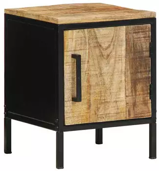 vidaXL Nachttisch und 30x30x40 cm Massivholz Mango (4019639) braun schwarz