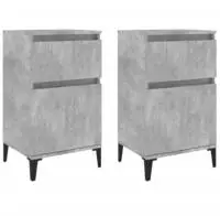 vidaXL Nachttische 2 Stk. Betongrau 40x35x70 cm