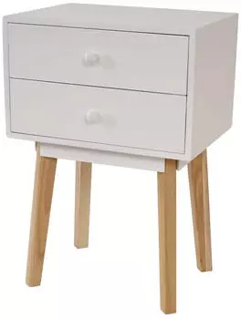 Mendler Malm&ouml; T271 Kommode Retro-Design 59x40x30cm wei&szlig; (T271)