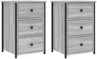 vidaXL Nachttische 2 Stk. Grau Sonoma 40x36x60 cm Holzwerkstoff