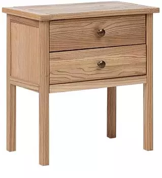 Beliani Salton Nachttisch 2 Schubladen, Massivholz Sassafras, Braun (Salton)