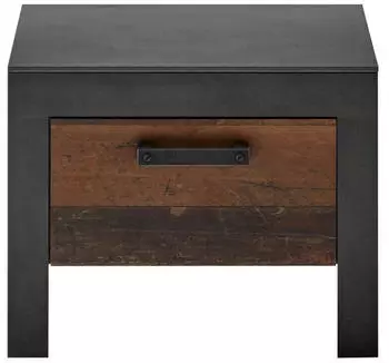 Furn.Design Ward Nachttisch Shabby Chic, Used Wood/grau, 1 Schublade, 45x45x55cm (I-9MDMBR36)