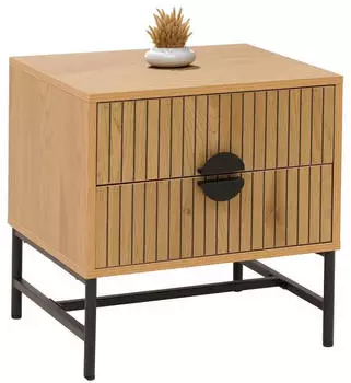 MCW MCW-O39 Nachttisch Melamin MDF Metall 50x48x39cm, natur (99922)