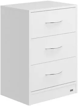 Casaria Eloise Nachttisch 3 Schubladen Wei&szlig; Massivholz 54x39x28cm (4251779111466)