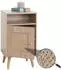 MCW Nachttisch M39 Kubu Rattan Holz Eiche-Optik 71x40x41cm (93326)