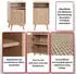 MCW Nachttisch M39 Kubu Rattan Holz Eiche-Optik 71x40x41cm (93326)