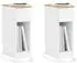 SoBuy Nachttisch schmal mit Schublade und Ladestation, 2er Set (FBT111-E-WN)