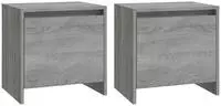 vidaXL Nachttische 2 Stk. Grau Sonoma 45x34x44,5cm Holzwerkstoff
