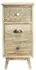 Mobili Rebecca Schmaler Nachttisch 3 Schubladen Paulownia Holz Shabby 65x30x30cm (RE6620)