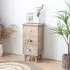 Mobili Rebecca Schmaler Nachttisch 3 Schubladen Paulownia Holz Shabby 65x30x30cm (RE6620)