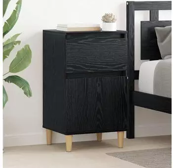 vidaXL Nachttisch Schwarz Eichen-Optik 40x35x70cm Holzwerkstoff (881237)