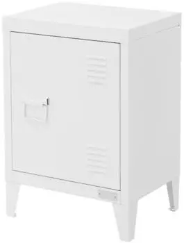ML-Design Nachttisch Metall, Wei&szlig;, Rechteckig, 40x58x30cm (490017518)