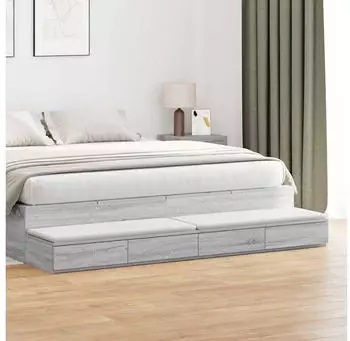 vidaXL Nachttisch Bettschubladen Sonoma 180x36.5x16.5 cm Holzwerkstoff (866984) grau