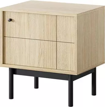 Bettso Moderner kippbarer Nachttisch mit Regal f&uuml;r das Schlafzimmer PANDA Eiche linea