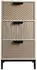 Mobili Rebecca Nachttisch Industrial 3 Schubladen MDF Metall Schwarz Braun (RE6905)