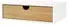 Woodman Farsta Wandmontierter Nachttisch Eichenfurnier mit Schublade, 40cm (Farsta Wall White/ Oak)