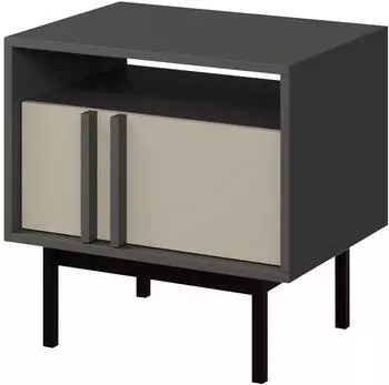 Mirjan24 Alsy 13 Nachttisch mit Schublade, Kunststoff, Anthrazit/Beige (Al13)