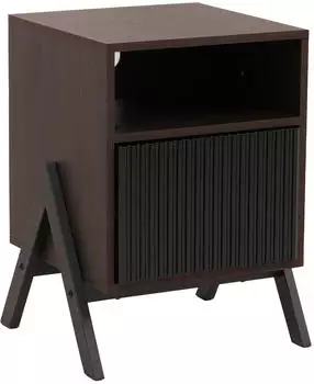 Mendler HWC-O40 Nachttisch MDF Melamin Walnuss-Optik 59x40x40cm (139153)