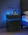 Vasagle Moon Nachttisch mit LED-Beleuchtung, 3 Schubladen, Schwarz