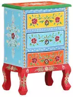 vidaXL Nachttisch Handbemalt 40x30x60 cm Mango Massivholz