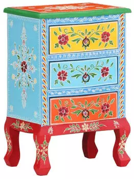 vidaXL Nachttisch Handbemalt 40x30x60 cm Mango Massivholz (321667)
